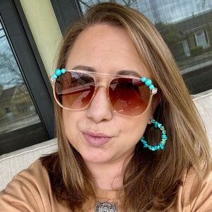 Turquoise studded sunglasses